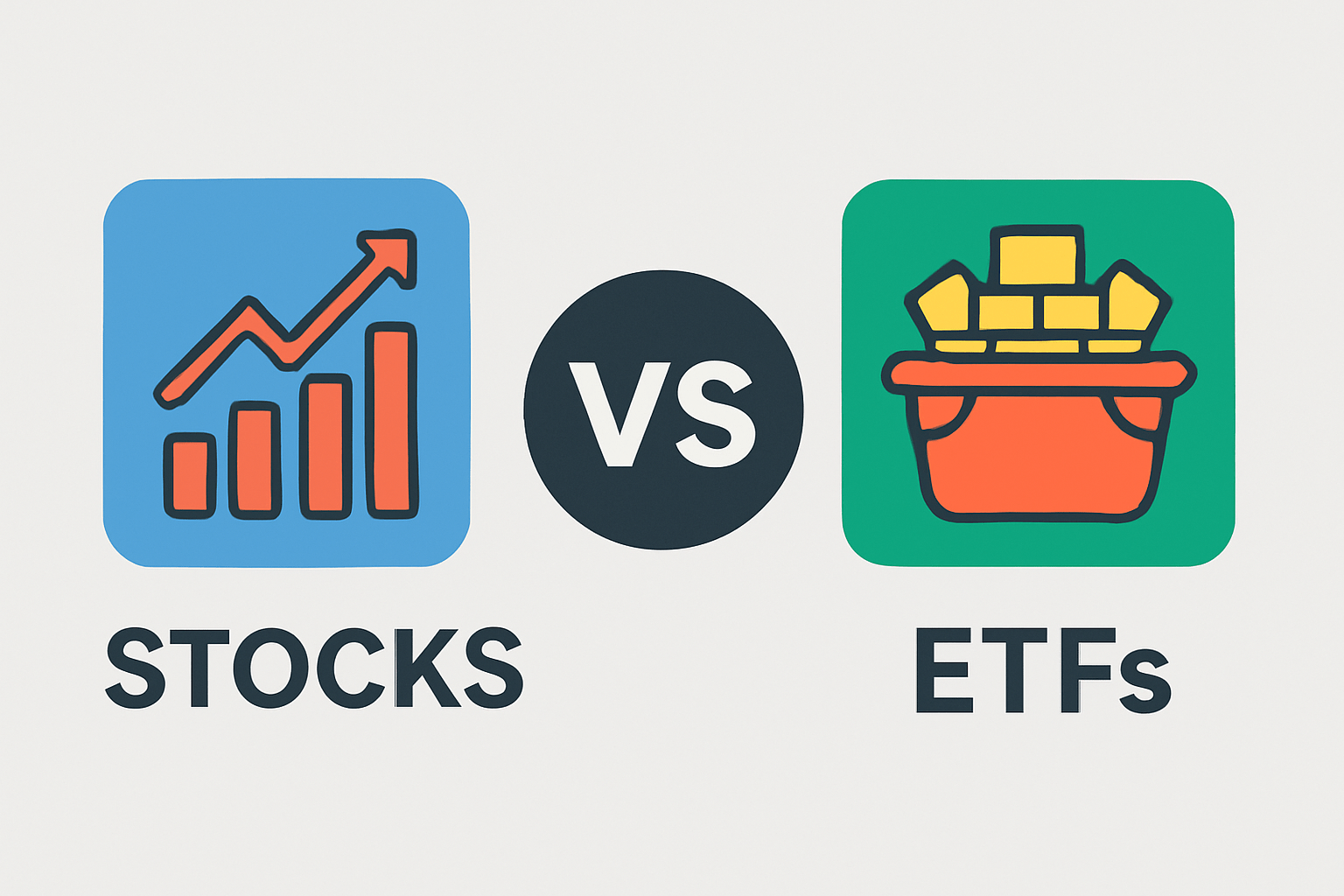 stocks vs ETFs comparison for beginner investors