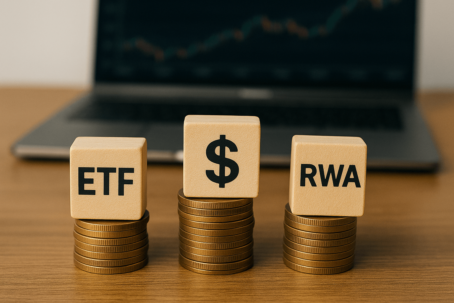 Beginner passive income plan illustration showing ETFs, stablecoins and RWA streams building up to R1000 per month