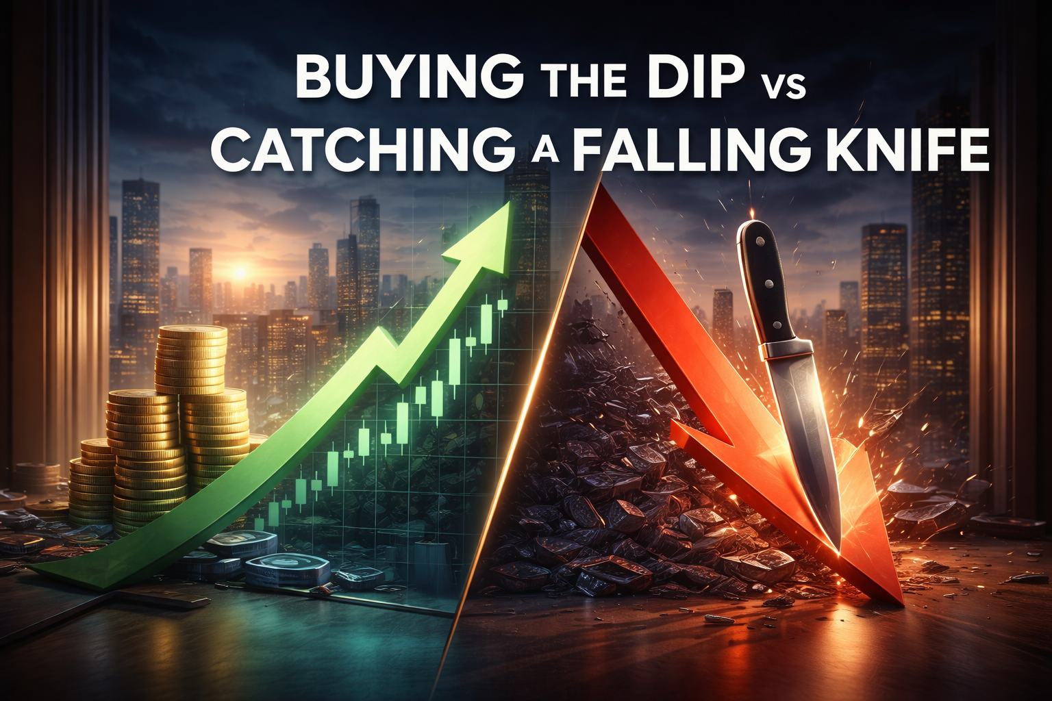 Buying the dip vs catching a falling knife during market downturns