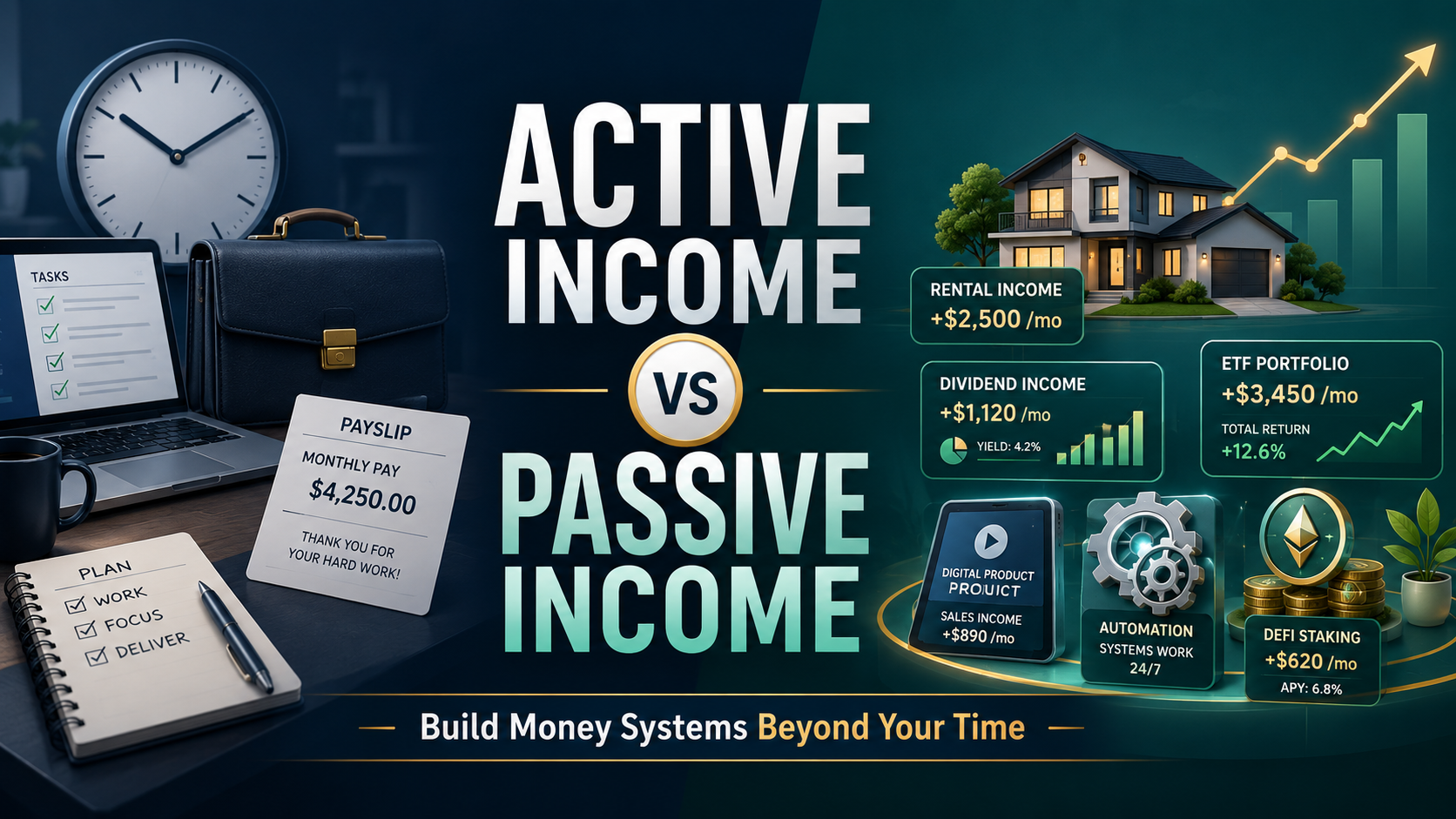 Active Income vs Passive Income: How to Build Money Systems That Work Beyond Your Time